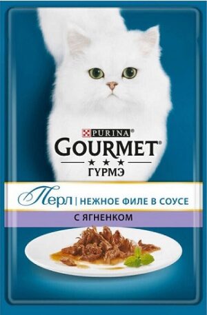 Purina гурмэ кошачий корм Ягнёнок в соусе 85гр