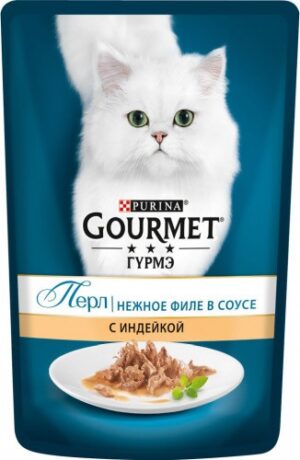 Purina гурмэ кошачий корм Индейка в соусе 85гр