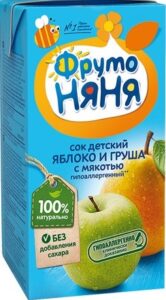 Фруто Няня сок Яблоко Груша с мякотью 200мл