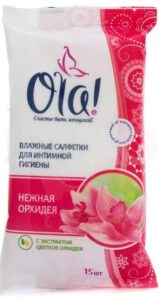 OLA Silk Sense Влажные салфетки для Интимной гигиены Нежная орхидея 15шт