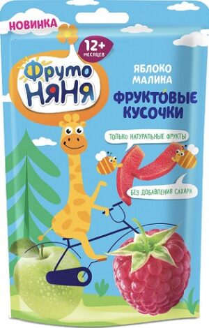 Фруто Няня фруктовые кусочки Яблоко Малина 15гр