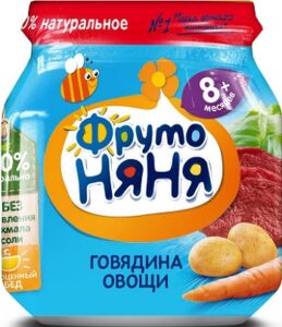 Фруто Няня пюре Говядина с овощами 8+ банка 100мл