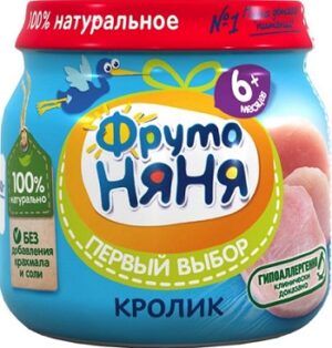 Фруто Няня пюре Кролик банка 6+ 80мл