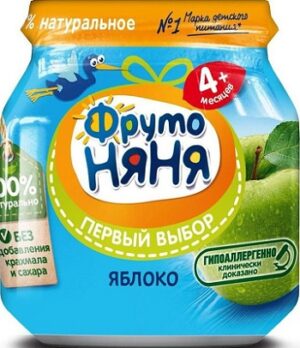 Фруто Няня пюре Яблоко 4+ банка 100мл