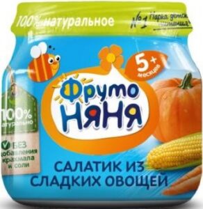 Фруто Няня пюре Салатик из сладких овощей банка 5+ 80мл