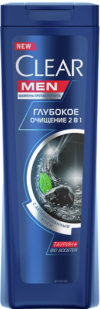 Clear Men Шампунь Глубокое очищение с Углём 180мл