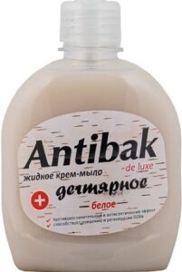 Antibak De Luxe жидкое мыло Дегтярное Белое без дозатора 330мл