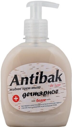 Antibak De Luxe жидкое мыло Дегтярное Белое с дозатором 330мл