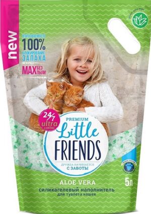 Little Friends кошачий наполнитель Силикагелевый Алоэ вера 5л