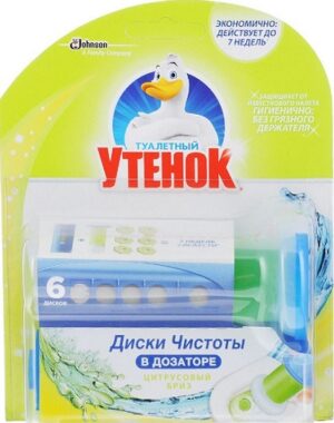 Туалетный Утёнок диски чистоты Цитрусовый бриз 6 дисков 38гр