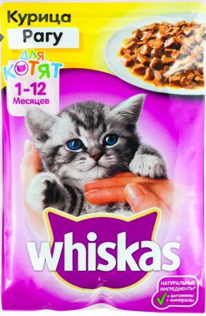 Whiskas кошачий корм для Котят с Курицей в рагу 75гр