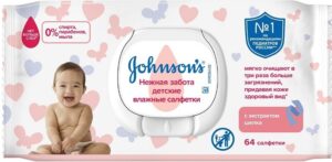 Johnson’s салфетки влажные Детские с экстрактом Шёлка 64шт