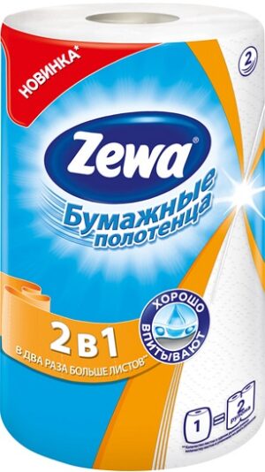 Zewa Бумажные полотенца 2в1 Универсальные 2х слойные 1шт