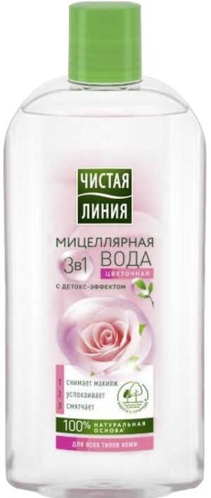 Чистая линия Мицеллярная вода Детокс-эффект 3в1 Цветочная 400мл