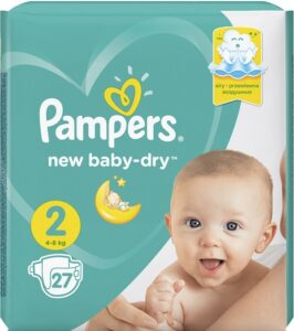 PAMPERS Подгузники New Baby-Dry №2 (4-8кг) 27шт