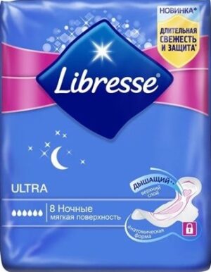Libresse Гигиенические прокладки Goodnight Ultra Large+ 8шт