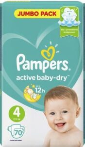 PAMPERS Подгузники Active Baby Maxi Jumbo №4 (9-14кг) 70шт
