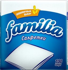 Familia салфетки бумажные Белые 100шт