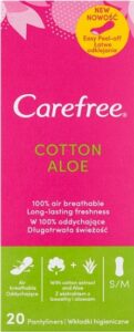 Carefree ежедневные прокладки Cotton Aloe 20шт
