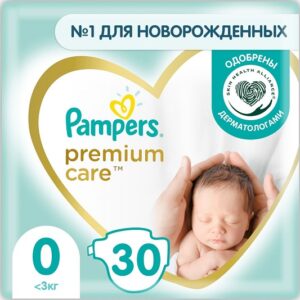 PAMPERS Подгузники Premium Care Newborn №0 (1.5-2.5кг) 30шт
