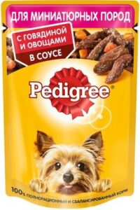 Pedigree собачий корм для Миниатюрных пород с Говядиной и Овощами в соусе 85гр