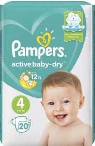 PAMPERS Подгузники Active Baby Maxi №4 (9-14кг) 20шт
