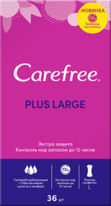 Carefree ежедневные прокладки Plus Large с ароматом Свежести 36шт