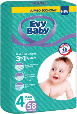 Evy Baby Подгузники Maxi Jumbo 7-18кг №4 58шт