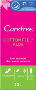 Carefree ежедневные прокладки Cotton Feel Aloe 20шт