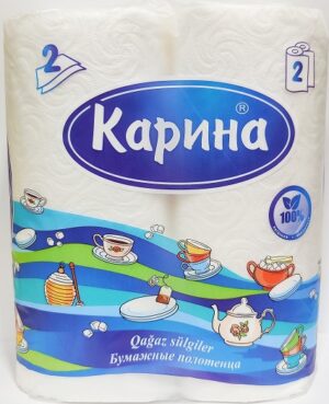 КАРИНА Полотенца бумажные Белые 2х слойные 2шт