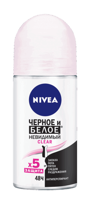 Nivea Антиперспирант ролик Невидимый для чёрного и белого Clear 50мл