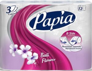 Papia Туалетная бумага 3х слойная Bali Flower 12шт