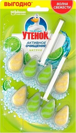 Туалетный Утёнок подвесной очиститель Капельки Цитрус 2х39гр
