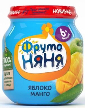 Фруто Няня пюре Яблоко Манго 6+ банка 100мл