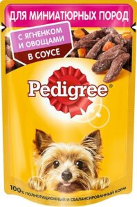 Pedigree собачий корм для Миниатюрных пород с Ягнёнком и Овощами в соусе 85гр