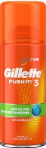 Gillette Fusion5 гель для бритья Ultra Sensitive с Алоэ вера 75мл