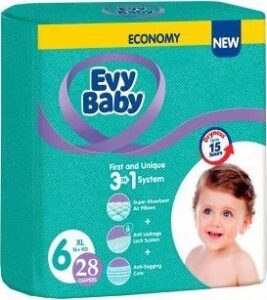 Evy Baby Подгузники XL 16+кг №6+ 28шт