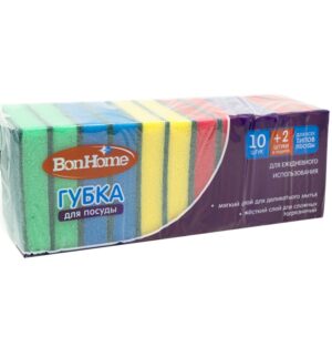 BonHome губки для мытья посуды 10+2шт