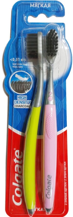 Colgate зубная щетка High Density Charcoal 2шт