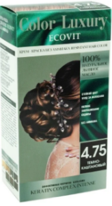 Color Luxury крем-краска для волос без аммиака 4.75 Тёмно-каштановый 115мл