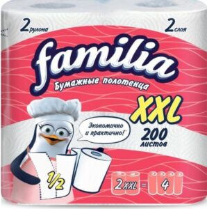 Familia полотенца бумажные 2х слойные 200листов 2шт