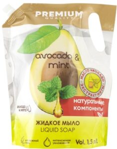 Premium Quality мыло жидкое масло Авокадо и Мята дойпак 1.5л