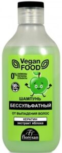 Floresan Vegan Food шампунь Бессульфатный от Выпадения волос экстракт Яблока 300мл