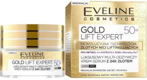 Eveline Cosmetics крем-сыворотка для лица Липидное восстановление Gold Lift Expert 50+ 50мл