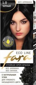 ECO LINE Fara стойкая крем-краска для волос №1.0 Чёрный 125мл