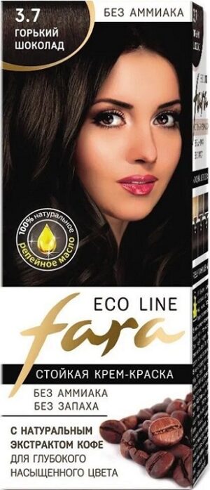 ECO LINE Fara стойкая крем-краска для волос №3.7 горький Шоколад 125мл