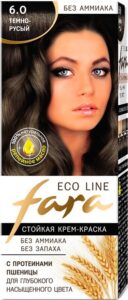 ECO LINE Fara стойкая крем-краска для волос №6.0 Тёмно-русый 125мл