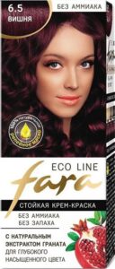 ECO LINE Fara стойкая крем-краска для волос №6.5 Вишня 125мл