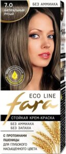 ECO LINE Fara стойкая крем-краска для волос №7.0 натуральный Русый 125мл