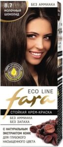 ECO LINE Fara стойкая крем-краска для волос №8.7 молочный Шоколад 125мл